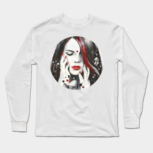 Divine Feminine Portrait ( Inktober 1 ) Long Sleeve T-Shirt